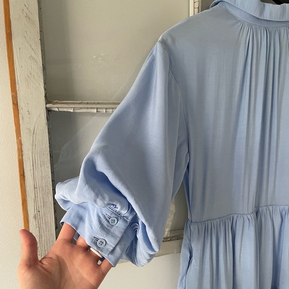 English Factory Balloon Sleeve Tiered Midi Dress - Picture 9 of 13